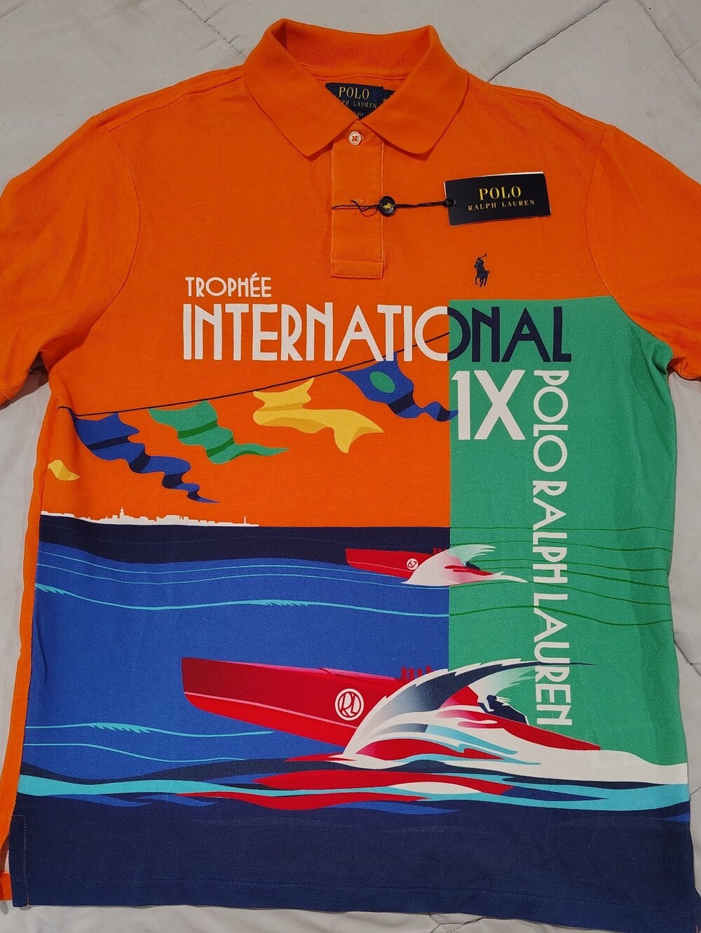 Polo Ralph Lauren International Trophy Polo Shirt Medium NWT